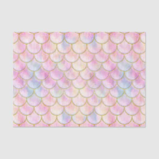 Pastel Iridescent Mermaid Scales Patroon Tissuepapier (Voorkant)