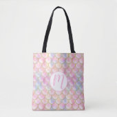 Pastel Iridescent Mermaid Scales Patroon Tote Bag (Voorkant)
