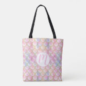 Pastel Iridescent Mermaid Scales Patroon Tote Bag (Achterkant)