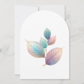 Pastel Iridescerende Bladeren Trouw Droomachtige P Kaart (Achterkant)