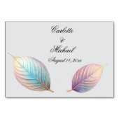 Pastel Iridescerende Bladeren Trouw Droomachtige P Kaart (Achterkant)