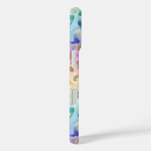 Pastel Iridiscient Luipaardprint Monogram Case-Mate iPhone Case (Achterkant / Rechts)