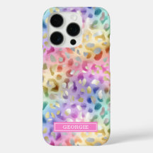 Pastel Iridiscient Luipaardprint Monogram
