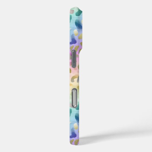 Pastel Iridiscient Luipaardprint Monogram Case-Mate iPhone Case (Achterkant / Rechts)