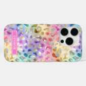 Pastel Iridiscient Luipaardprint Monogram Case-Mate iPhone Case (Achterkant (horizontaal))