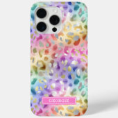Pastel Iridiscient Luipaardprint Monogram Case-Mate iPhone Case (Achterkant)