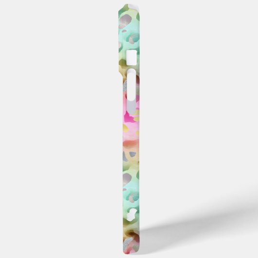 Pastel Iridiscient Luipaardprint Monogram Case-Mate iPhone Case (Achterkant / Links)