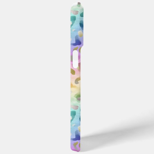Pastel Iridiscient Luipaardprint Monogram Case-Mate iPhone Case (Achterkant / Rechts)