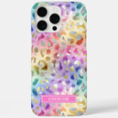 Pastel Iridiscient Luipaardprint Monogram Case-Mate iPhone Case (Achterkant)