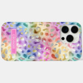Pastel Iridiscient Luipaardprint Monogram Case-Mate iPhone Case (Achterkant (horizontaal))