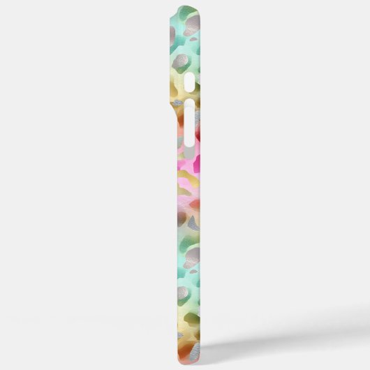 Pastel Iridiscient Luipaardprint Monogram Case-Mate iPhone Case (Achterkant / Links)