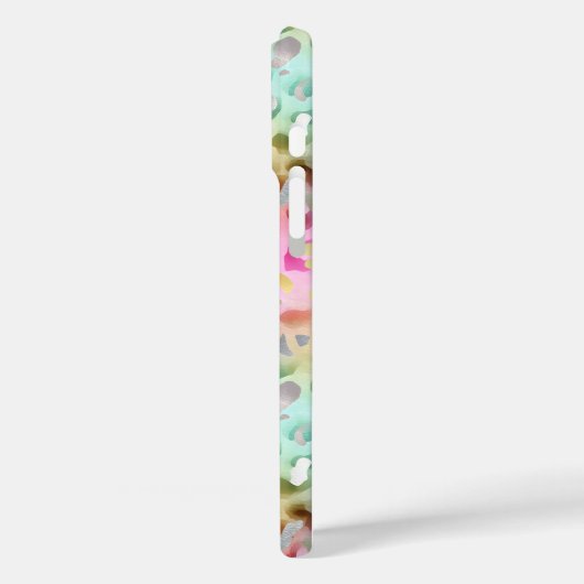 Pastel Iridiscient Luipaardprint Monogram Case-Mate iPhone Case (Achterkant / Links)