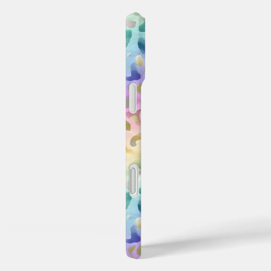 Pastel Iridiscient Luipaardprint Monogram Case-Mate iPhone Case (Achterkant / Rechts)