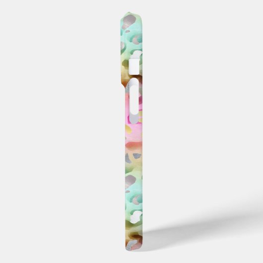 Pastel Iridiscient Luipaardprint Monogram Case-Mate iPhone Case (Achterkant / Links)