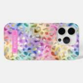 Pastel Iridiscient Luipaardprint Monogram Case-Mate iPhone Case (Achterkant (horizontaal))