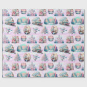 Pastel iriserend Antiek Christmas Wrapping Paper Cadeaupapier (Vlak)