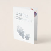 Pastel iriserende bladeren bruiloft dromerige past folie kaarten (Voorkant)