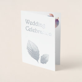 Pastel iriserende bladeren bruiloft dromerige past folie kaarten
