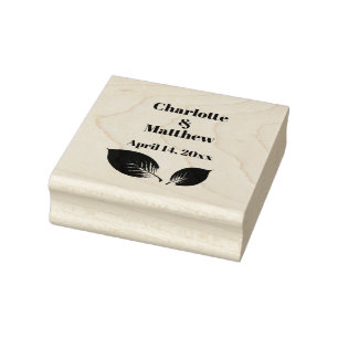 Pastel iriserende bladeren bruiloft dromerige past rubberstempel