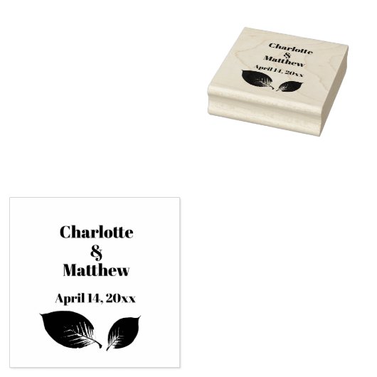 Pastel iriserende bladeren bruiloft dromerige past rubberstempel (Gestempeld)