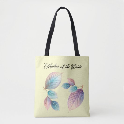 Pastel iriserende bladeren bruiloft dromerige past tote bag (Voorkant)