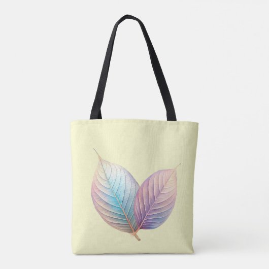 Pastel iriserende bladeren bruiloft dromerige past tote bag (Achterkant)