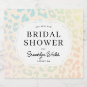 Pastel Iriserende Dierenprint Vrijgezellenfeest Sparkling Wijnetiket (Enkel label)