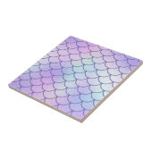 Pastel Iriserende Folie Periwinkle Zeemeerminschal Tegeltje (Zijkant)