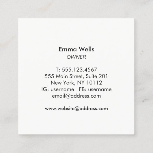 Pastel iriserende holografische regenboog Abstract Vierkante Visitekaartje (Achterkant)