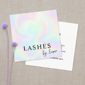 Pastel iriserende holografische regenboog Abstract Vierkante Visitekaartje