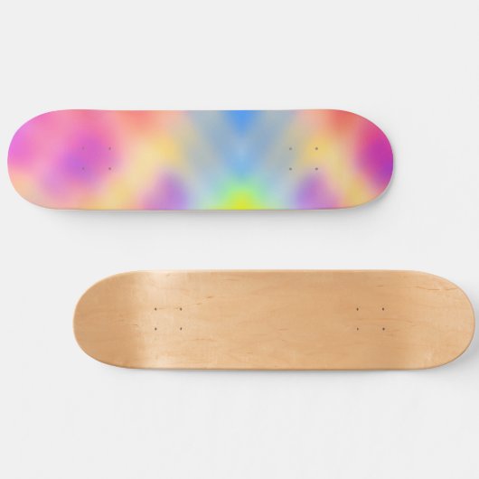 Pastel iriserende kleurrijke gradiënt ontwerp persoonlijk skateboard (Horizontaal)