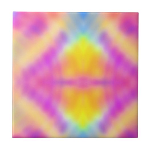 Pastel iriserende kleurrijke gradiënt ontwerp tegeltje (Voorkant)