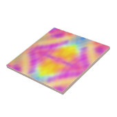 Pastel iriserende kleurrijke gradiënt ontwerp tegeltje (Zijkant)