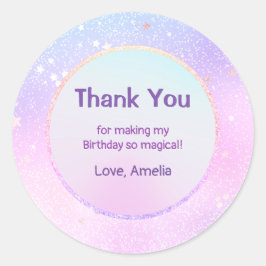 Pastel Iriserende Sterrenstelsel Glitter Galaxy Da Ronde Sticker