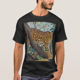 Pastel jaguar: oerwoud tekenen. t-shirt