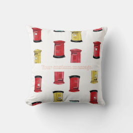 Pastel Japanese Postbox: Watercolor Crayon Style  Kussen