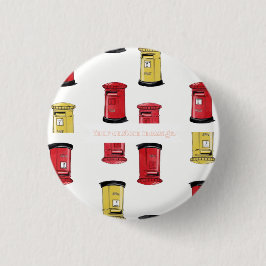 Pastel Japanese Postbox: Watercolor Crayon Style  Ronde Button 3,2 Cm