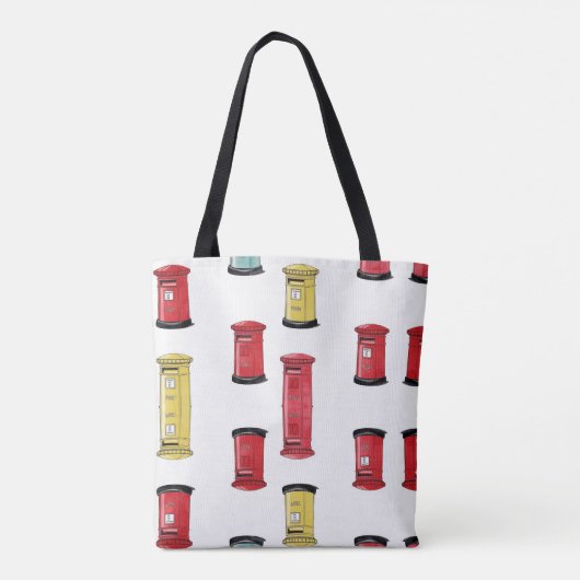 Pastel Japanese Postbox: Watercolor Crayon Style Tote Bag (Achterkant)