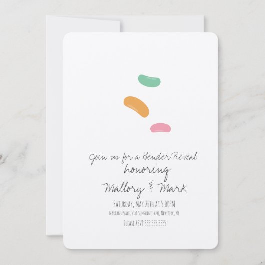 Pastel Jelly Snoep Gender onthulling Kaart (Voorkant)