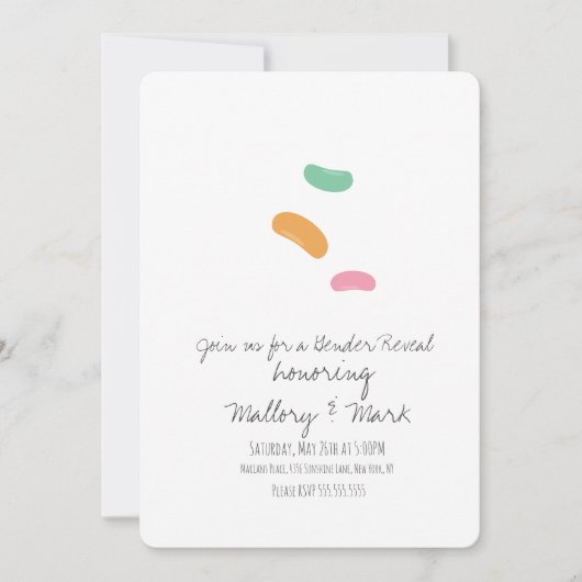Pastel Jelly Snoep Gender onthulling Kaart (Voorkant)