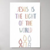 Pastel Jesus is het licht van de wereld poster (Voorkant)