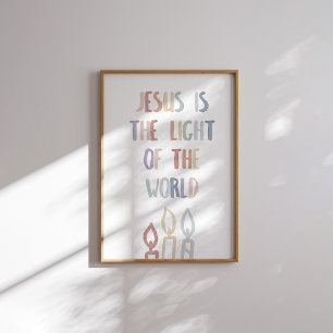Pastel Jesus is het licht van de wereld poster