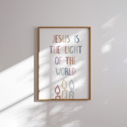 Pastel Jesus is het licht van de wereld poster