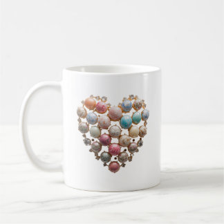 Pastel Jewel Heart Floral Art Mug — Cottagecore Cr Koffiemok