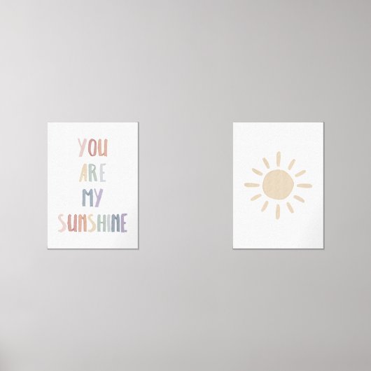 Pastel jij bent mijn zonneschijn print set van 2 (Voorkant)