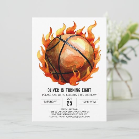 Pastel Jongen Moderne Basketbal Verjaardag Kaart (Staand voorkant)