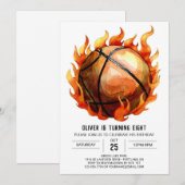 Pastel Jongen Moderne Basketbal Verjaardag Kaart (Voorkant / Achterkant)