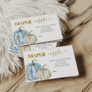 Pastel Jongenspompoen Baby Shower Luierraffle Informatiekaartje