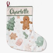 Pastel Joyful Holiday Pattern | Christmas Stocking Grote Kerstsok (Voorkant)