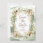 Pastel Joyful Wildflower bruiloft Save The Date (Voorkant)